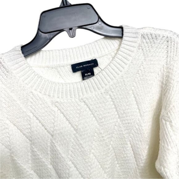 New Club Monaco Diamond Crew Neck  Sweater in Black Size XL - Picture 3 of 9